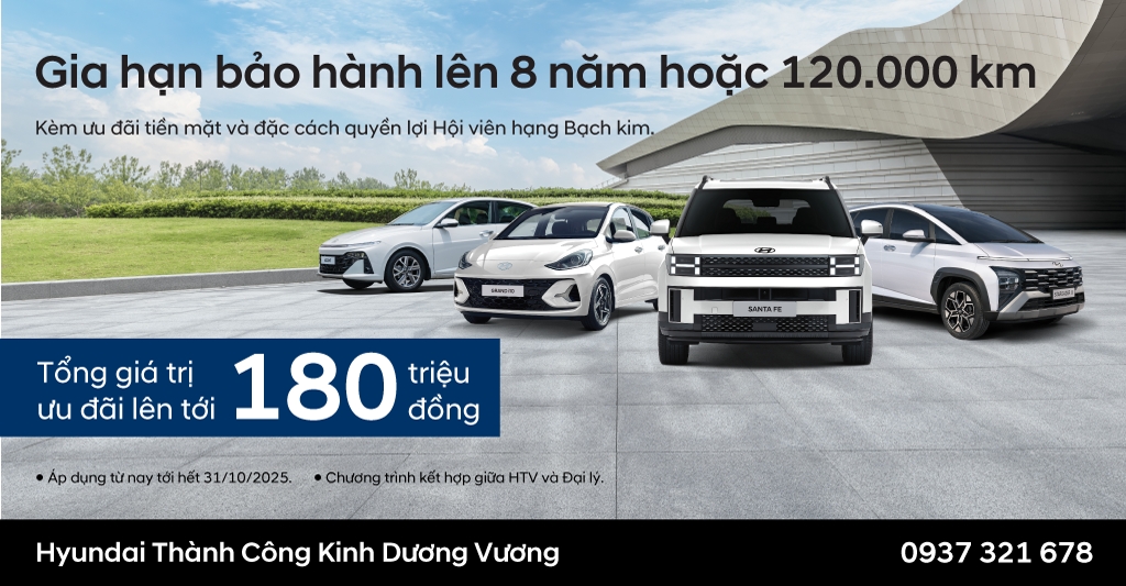 Chương trình ưu đãi đặc biệt: Bảo hành 8 năm – Hỗ trợ tài chính lên đến 200 triệu đồng