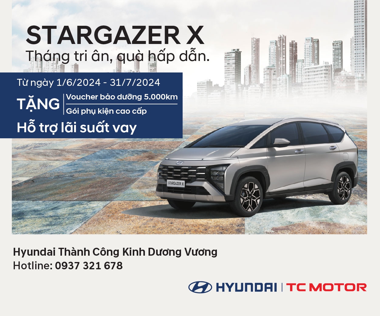 Hyundai Kinh Dương Vương đang triển khai chương trình khuyến mãi hấp dẫn cho cả hai phiên bản Stagazer: