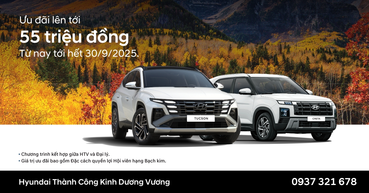 Hyundai Thành Công Việt Nam (HTV) chính thức triển khai Chương trình ưu đãi hấp dẫn lên đến 200 triệu đồng khi mua xe Hyundai