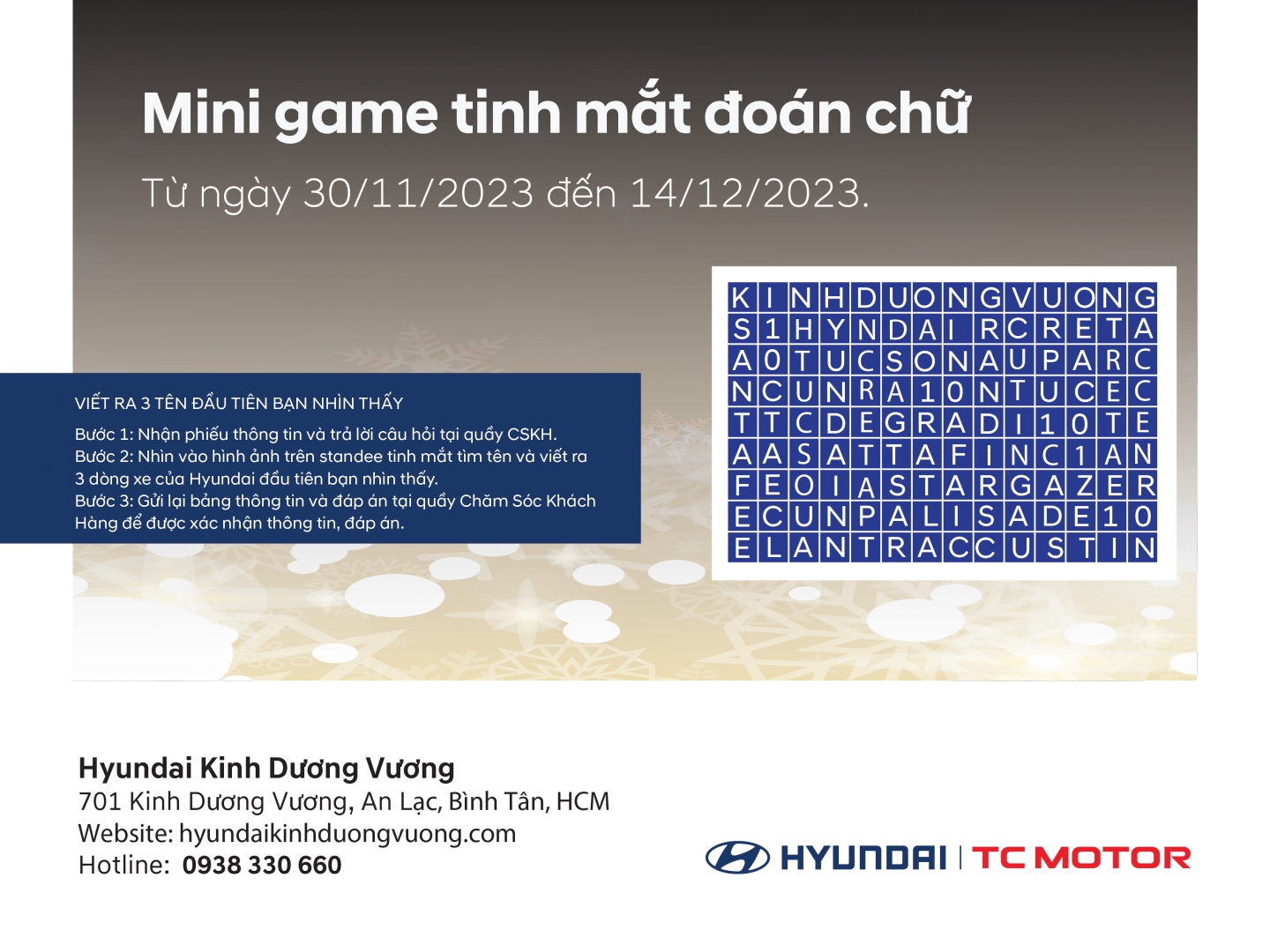 Mini game TINH MẮT ĐOÁN CHỮ  cùng Hyundai Kinh Dương Vương