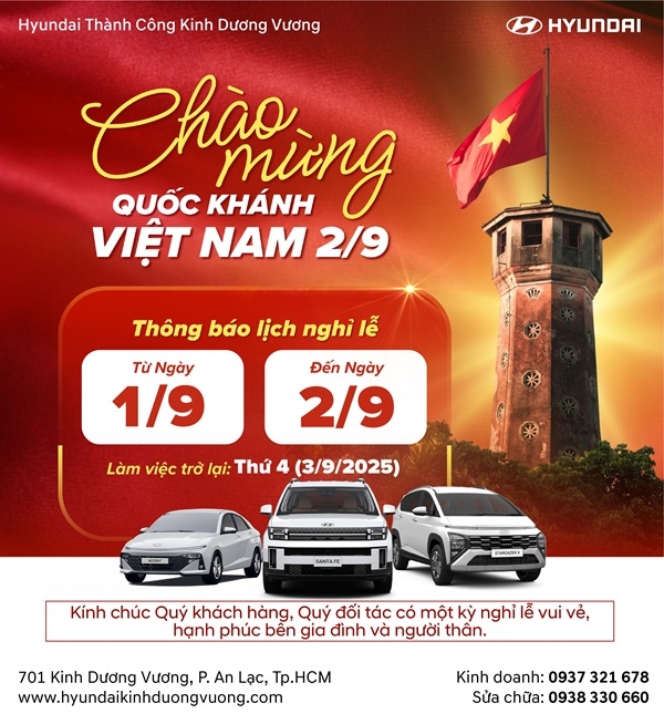 Thông báo nghỉ lễ Quốc Khánh 2-9-2025