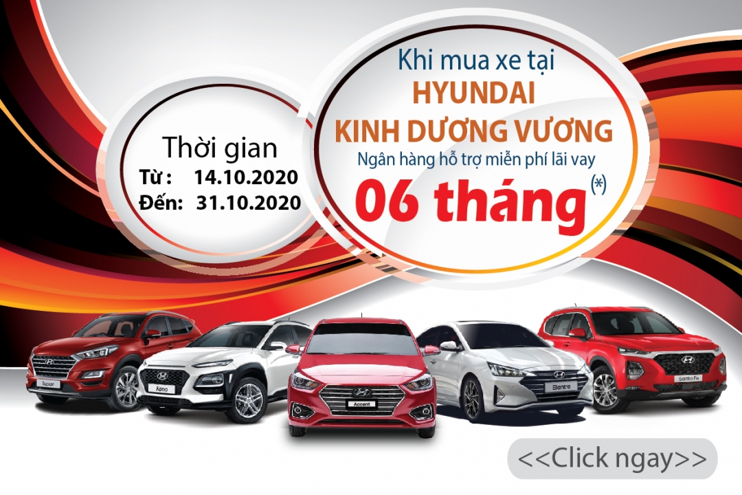 HỖ TRỢ 06 THÁNG LÃI VAY NGÂN HÀNG TẠI HYUNDAI KINH DƯƠNG VƯƠNG